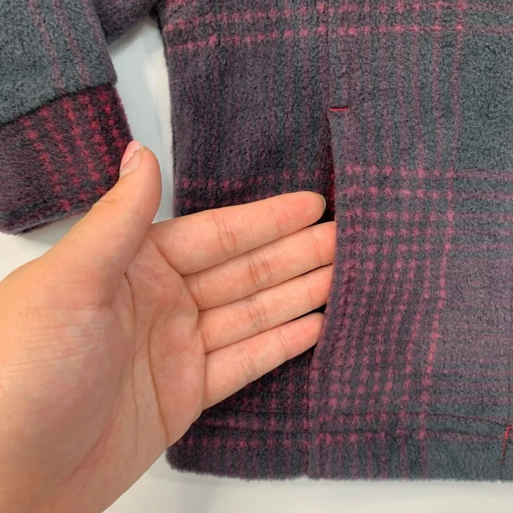 Columbia Jacket Youth Toddler 6-12‎ Month Gray Pink Zing III Fleece Zip Up Plaid